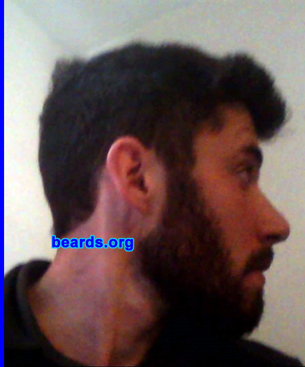 Alex N.
Bearded since: 2011, on and off. My beard as pictured is about seventy days old. I am an experimental beard grower.

Comments:
Why did I grow my beard?  I don't really know.  I just like trying different styles.  I also like the way I look with a beard.

How do I feel about my beard?  Wish it were a bit fuller and less patchy.
Keywords: full_beard