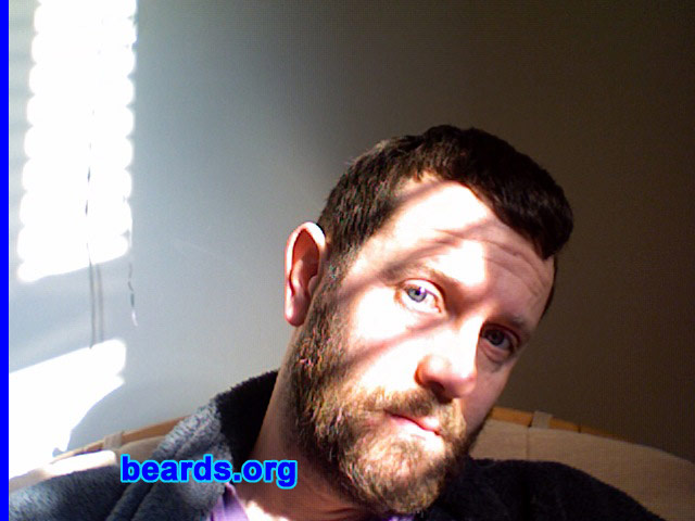 Daniel C.
Bearded since: December 2008.  I am an occasional or seasonal beard grower.

Comments:
I grew my beard for good luck / superstition for birth of second child and to get away from the world, as an experiment to see if I could.

How do I feel about my beard?  Apart from itching in the first three weeks, it's fine.  Although after two months, it needs professional help! Tends to get "fuzzy" looking, but it's great for the winter. Others don't like it.  Wife tolerates it, but prefers me without it. I think it's masculine.
Keywords: full_beard