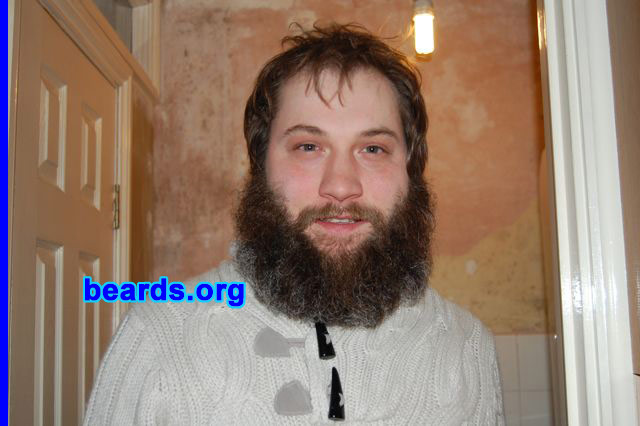 Gareth
Bearded since: 2010.  I am a dedicated, permanent beard grower.

Comments:
I decided to grow a beard for a change. I've had it a year now and I never want to get rid of it!

How do I feel about my beard? Makes me feel great.
Keywords: full_beard