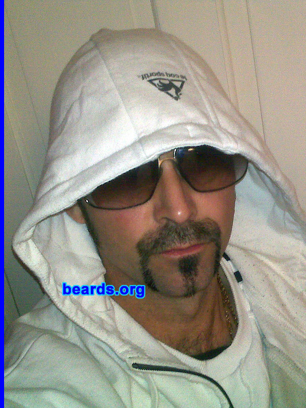 Gary S.
Bearded since: 1990. I am an experimental beard grower.

Comments:
I grew my beard because I like to change the style.

How do I feel about my beard?  I love my beard.  I get double takes at me.
Keywords: horseshoe chin_strip goatee_only