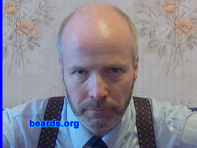 Ian Strange
Bearded since: 1986. I am a dedicated, permanent beard grower.

Comments:
I grew my beard to look cool and sophisticated.

How do I feel about my beard? I like the fact it makes me look more masculine. 
Keywords: stubble full_beard