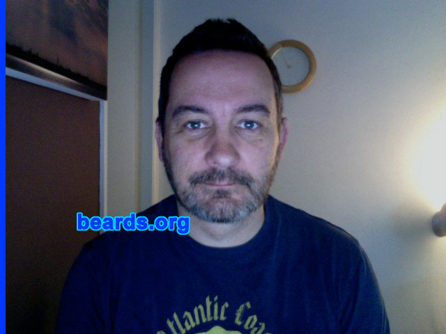 Ian P.
Bearded since: 2009.  I am an experimental beard grower.

Comments:
Why did I grow my beard?  Always wanted to do it and never had the courage.  Shaved my head last year and that was accepted.  So now I'm going for the full beard.

How do I feel about my beard? It's a bit patchy at the moment, but I'm only in week three.  So hoping for some improvement by week six.
Keywords: full_beard