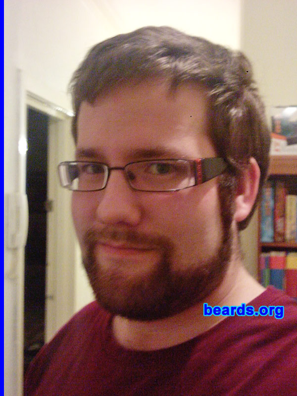 Joel R.
Bearded since: 2008.  I am an experimental beard grower.

Comments:
I grew my beard because, after years of working around food and having to shave every morning, I thought it might be about time to grow.

How do I feel about my beard?  I love it.  But sadly, my girlfriend hates it.
Keywords: full_beard