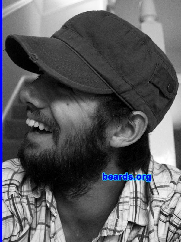 Jay G.
Bearded since: 2009.  I am an experimental beard grower.

Comments:
I grew my beard because I always loved the wild look of a good beard!

How do I feel about my beard? Very pleased with my one-month beard!
Keywords: full_beard