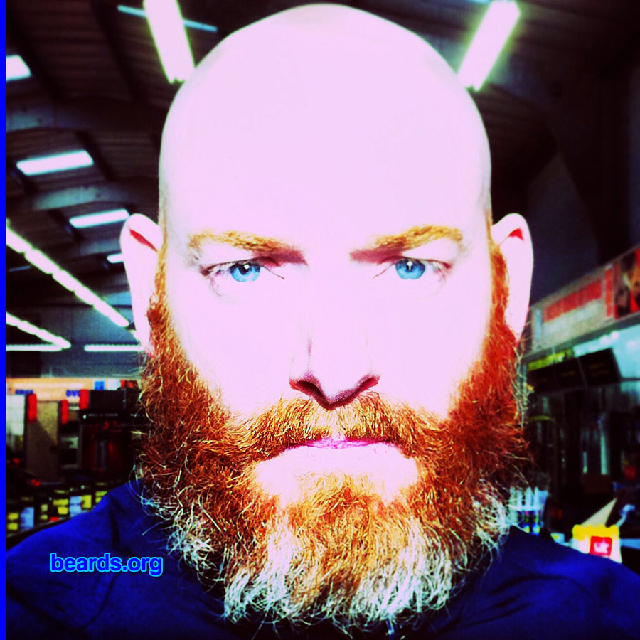 Jim
Bearded since: 2013. I am a dedicated, permanent beard grower.

Comments:
Why did I grow my beard? Feels right. Natural.

How do I feel about my beard? Very proud. Red beards look stunning. Very proud of my red hair and the fact that I also have two ginger sons to follow in my beard footsteps.
Keywords: full_beard