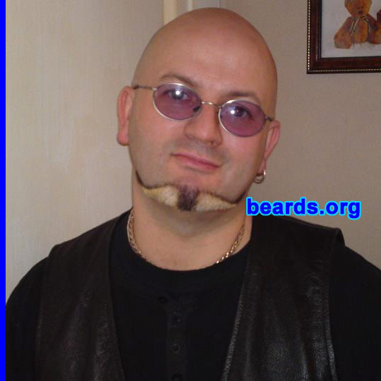 Max S.
Bearded since: 2005. I am a dedicated, permanent beard grower.

Comments:
I grew my beard to compensate for my bald head.

How do I feel about my beard? FANTASTIC.
Keywords: goatee_only