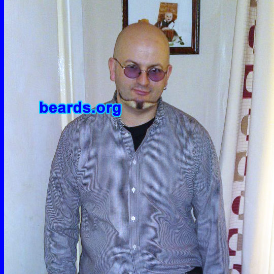 Max S.
Bearded since: 2005. I am a dedicated, permanent beard grower.

Comments:
I grew my beard to compensate for my bald head.

How do I feel about my beard? FANTASTIC.
Keywords: goatee_only