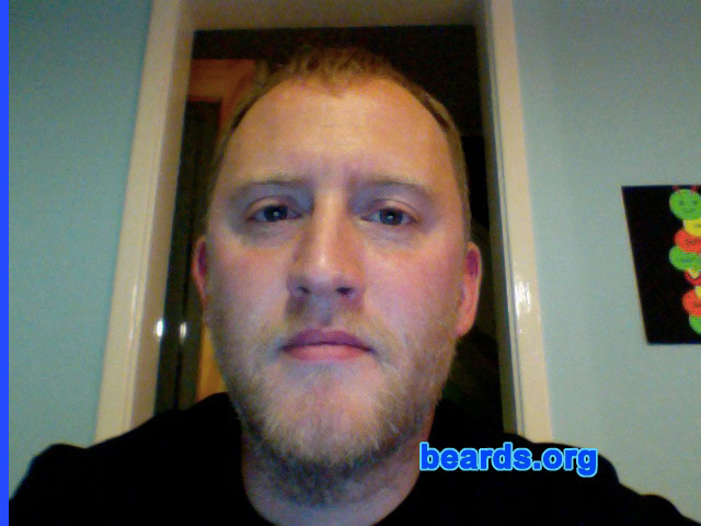 Stuart P.
Bearded since: 2011. I am an experimental beard grower.

Comments:
I cut myself shaving and then couldn't shave for about two weeks, by which time I liked what was happening.

How do I feel about my beard? I wouldn't be without it and love the different colors I have.
Keywords: stubble full_beard