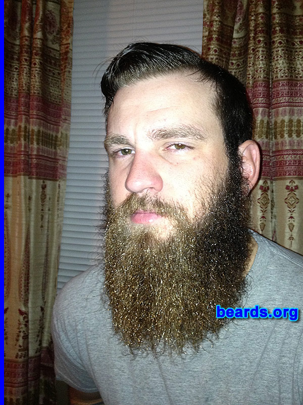 Brandon W.
Bearded since: 2012. I am a dedicated, permanent beard grower.

Comments;
Why did I grow my beard? I wanted a full beard. Having never had one before, I was looking forward to the experience!

How do I feel about my beard? It has far exceeded my expectations! I thought it would grow much slower and less full.
Keywords: full_beard