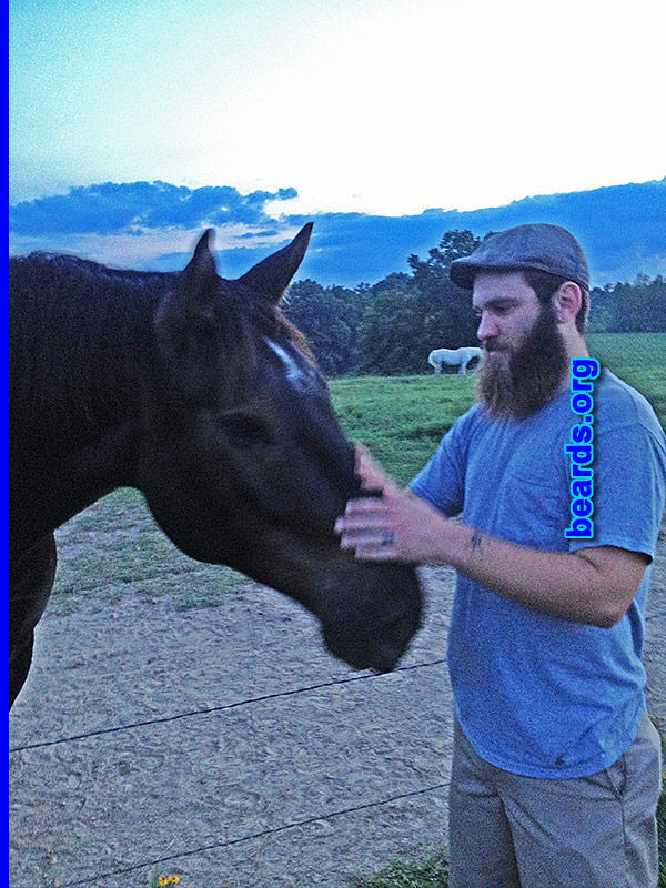 Brandon W.
Bearded since: 2012. I am a dedicated, permanent beard grower.

Comments;
Why did I grow my beard? I wanted a full beard. Having never had one before, I was looking forward to the experience!

How do I feel about my beard? It has far exceeded my expectations! I thought it would grow much slower and less full.
Keywords: full_beard