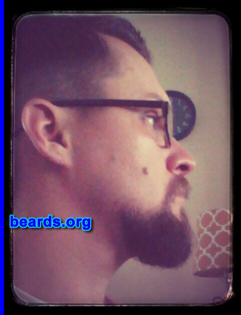 Kristopher
Bearded since: 2009. I am a dedicated, permanent beard grower.

Comments:
Why did I grow my beard? I've always loved beards and to me it's as natural as the hair on my head! Also, My wife was a big supporter in my decision to grow.  She is a beard lover!

How do I feel about my beard? I love it!
Keywords: goatee_mustache