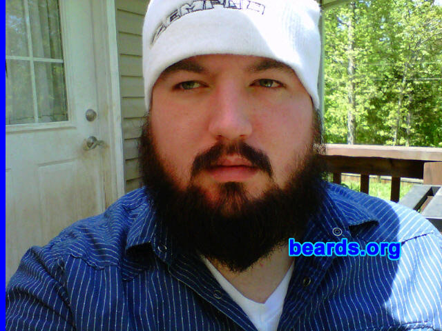 Christopher
Bearded since: 2010. I am a dedicated, permanent beard grower.

Comments:
I grew my beard as an experiment, to see how good it would turn out in the long run.

How do I feel about my beard? I am very pleased with how my beard turned out.  In the photo, taken in early spring of 2011, I had been growing it for approximately six and a half months. It does grow slowly.  But I'm pleased with the results, making me a dedicated, permanent beard grower!
Keywords: full_beard