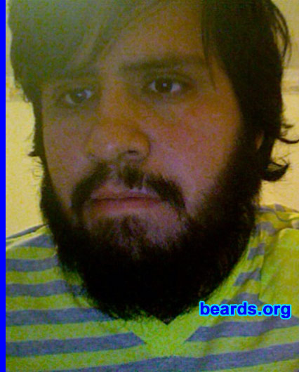 Dugan
Bearded since: 2010. I am an experimental beard grower.

Comments:
I grew my beard out because I'm tuff with two "f's." I'm kidding. Sort of. I grew it out because I like having something that not everyone can get, like a limited edition t-shirt or a cool shirt that no one else has and it's been discontinued.  :)

How do I feel about my beard? How do I feel about it??? Uh, I get a lot of crap from women. Get A LOT of RESPECT from men.  LOL. Terrorist jokes get a little old, as well as the the Matisyahu comments. Wish the mustache were thicker, but am glad my cheek-hair comes in quite nice, something rare I've noticed.
Keywords: full_beard