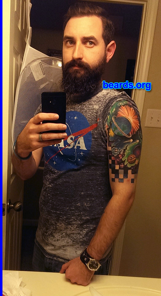 Drew S.
Bearded since: 2013. I am a dedicated, permanent beard grower.

Comments:
Why did I grow my beard? It started as a contest with friends and turned into a permanent lifestyle choice.

How do I feel about my beard? I love it. Wish I had started earlier.
Keywords: full_beard