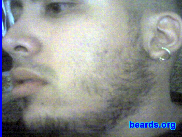 David
Bearded since: 2006.  I am a dedicated, permanent beard grower.

Comments:
I grew my beard because I'm Shiite Muslim and always wanted to come through with the big beard. But besides that, it looks raw,  It's dope.  I like rappers who got the big beard, too, like Philly Kats.

How do I feel about my beard?  I keep going through doubts about if I should even stick with it. It grows kind of funny, not all the way straight through.  So after it will get kind of thick, I end up shaving it off and sticking to my low-cut haircut. I feel like I'm losing my chances with the ladies sometimes, too.  But really forget all that.  It's a dope style. As of right now, I'm going to let it get big.  I'm tired of letting it grow, then cutting it; a sharp decision after contemplating real hard. These pictures are from my recent attempt.  I kept it a couple more weeks after that.  But I'm in it all the way, so I'll have some better pictures in a couple of months.
Keywords: full_beard