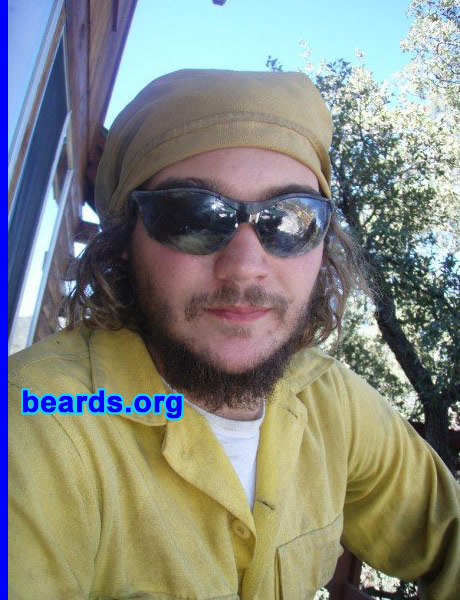 Jared R.
Bearded since: 2007.  I am an experimental beard grower.

Comments:
I grew my beard because I lived in the woods for four months.

How do I feel about my beard?   Not good.  But one day I, yeah, I hope to have a long and proud beard.
Keywords: full_beard