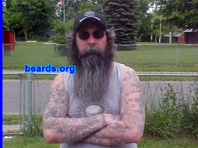Jon K.
Bearded since: 1987.  I am a dedicated, permanent beard grower.

Comments:
I grew my beard because bikers have beards.

How do I feel about my beard? Was fun to grow.  May experiment with different styles.
Keywords: full_beard