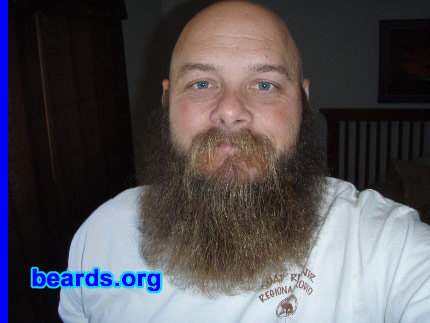 Mark
Bearded since: February 2009.  I am a dedicated, permanent beard grower.

Comments:
I grew my beard because I didn't have the corporate world dictating my look.

How do I feel about my beard? Love it, the longer the better.
Keywords: full_beard