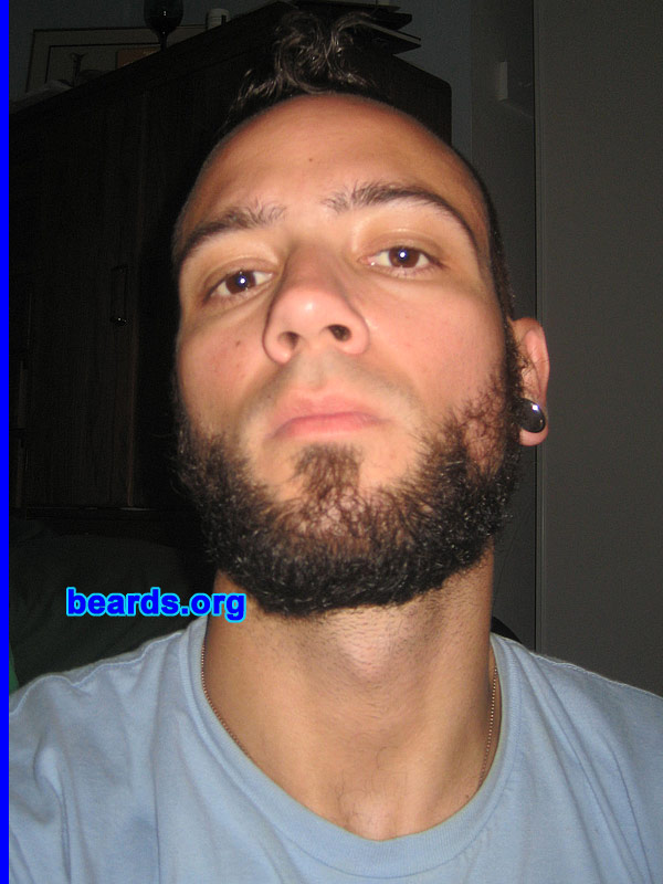 Aaron
Bearded since: 2007. I am an experimental beard grower.

Comments:
I grew my beard because I think it looks good and it keeps my face warm.

How do I feel about my beard? I love it. It's the source of my power. I'll never fully shave it all off again.
Keywords: chin_curtain