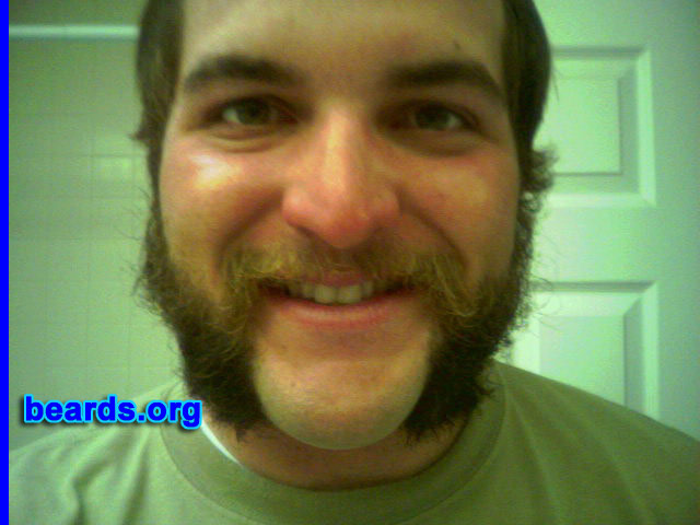Bryan C.
Bearded since: 2008.

Comments:
Why did I grow my beard? Just wanted to try something new.

How do I feel about my beard? Love it, even if employer doesn't.
Keywords: mutton_chops