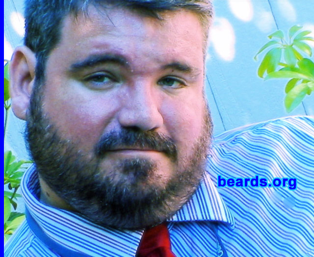 Cory Andrews
Bearded since: 2006.  I am an experimental beard grower.

Comments:
I grew my beard because I have always admired men with beards.  I wanted to see what I look like.  So many people don't like beards, it must be the right thing to do.  And I like what I see in the mirror.

Four weeks now into my first beard, I love the feel of it on my face! I wish it were thicker, but I love it! I have some thin spots, but I think I'll fill that in with a least 6 weeks of growth.  I love a grey beards, but at my age NO!  So I'll color it.

I interact with lots of people every day, so it is amazing to see how different people will treat you with a beard.  So far, I see it as being a very positive experince. If I can keep the one near to me from shaving it off in my sleep, I'll be a permanent grower.
Keywords: full_beard