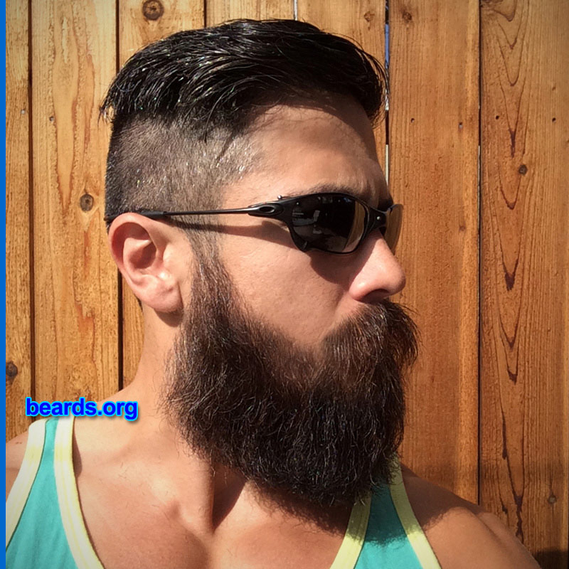 Chris T.
Bearded since: 2013. I am an experimental beard grower.

Comments:
Why did I grow my beard? I gave in to the hipsters that frequent Los Angeles.

How do I feel about my beard? I love it.  My wife hates it. Friends are 50/50.
Keywords: full_beard