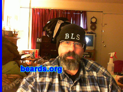 Dave
Bearded since: 2010. I am a dedicated, permanent beard grower.

Comments:
I grew my beard because I think I look better bearded, the wife thinks it's sexy, and I don't like my weak chin.

How do I feel about my beard? I like it. I want to grow it longer and possibly extend the sides into an extended goatee style. I like the gray in it as well.  Makes me feel manly and studly.
Keywords: goatee_mustache