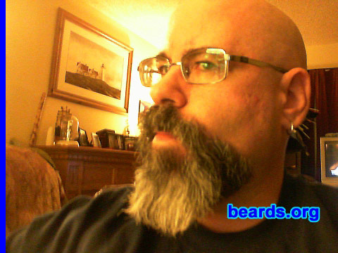 Dave
Bearded since: 2010. I am a dedicated, permanent beard grower.

Comments:
I grew my beard because I think I look better bearded, the wife thinks it's sexy, and I don't like my weak chin.

How do I feel about my beard? I like it. I want to grow it longer and possibly extend the sides into an extended goatee style. I like the gray in it as well.  Makes me feel manly and studly.
Keywords: goatee_mustache