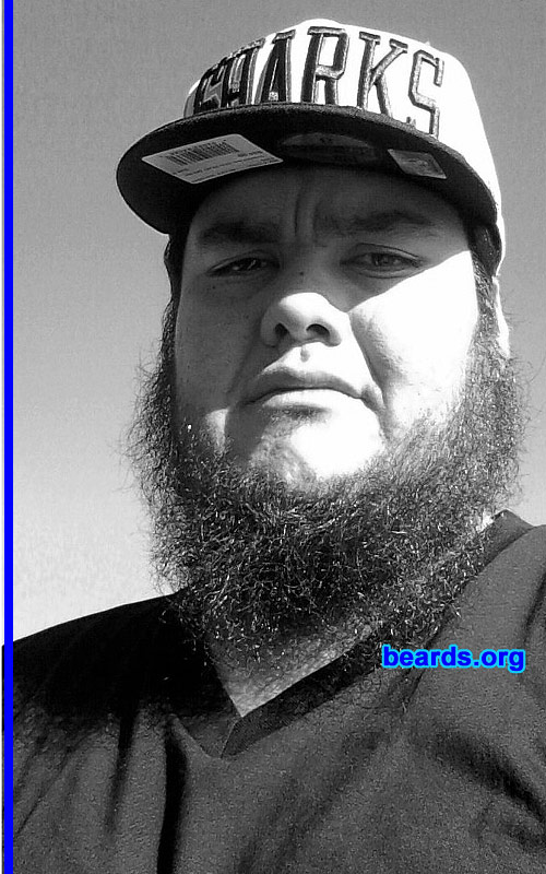 Daniel
Bearded since: 2011. I am a dedicated, permanent beard grower.

Comments:
I'm a big Sharks hockey fan.  Every year at the start of the playoffs we start to grow our beards until the team gets eliminated from the playoffs.  But I decided to keep mine!

How do I feel about my beard? I love it! I like the reaction of people when they see my beard and how they ask questions regarding my beard!
Keywords: chin_curtain