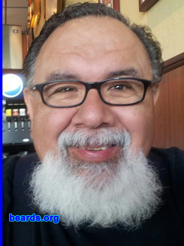 David G.
Bearded since: 1990.

Comments:
I grew my beard to add "character" to my face.

How do I feel about my beard? I love my beard. I clean it and condition it every day, sometimes twice!
Keywords: goatee_mustache