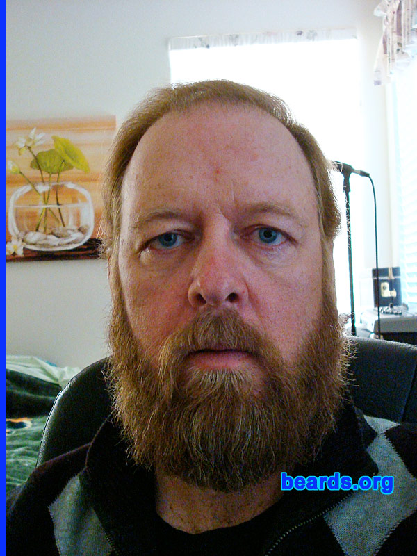 Ed
Bearded since: 2009.  I am a dedicated, permanent beard grower.

Comments:
I grew my beard because I like the way it looks and the attention I get.

How do I feel about my beard?  I'm going to keep growing 'til I'm satisfied.  That could be long.
Keywords: full_beard