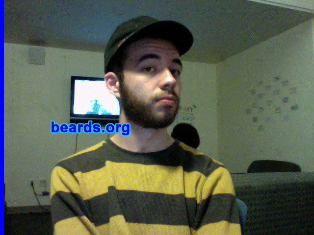 Ethan
Bearded since: 2009.  I am an experimental beard grower.

Comments:
Why did I grow my beard? For one, I hate shaving. But more importantly, I think beards can be aesthetically pleasing and I don't see any logical reason why men shouldn't have them.

How do I feel about my beard?  Feels good.
Keywords: full_beard