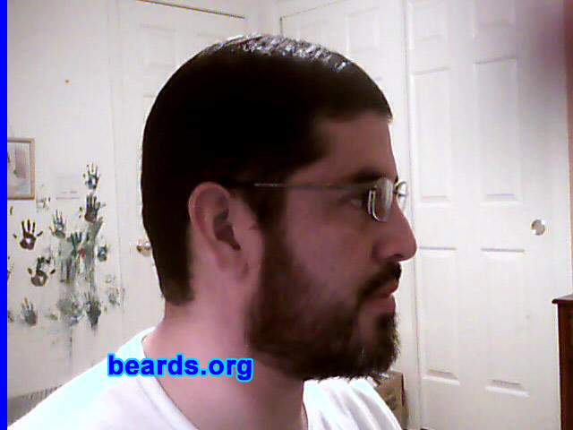 Gabriel
Bearded since: 2003, off and on. I am an experimental beard grower.

Comments:
For me, it's a religious devotional act as well as an act of beautification and a way of going against the grain of what most people in society find desirable about a man.

How do I feel about my beard? I'm content with it. I realized that if I just stopped trying to grow the "perfect" beard, and started to just grow one that has the basic shape that I like, even though it's rough around the edges, then I should be able to pull it off...successfully growing a beard that is.
Keywords: full_beard