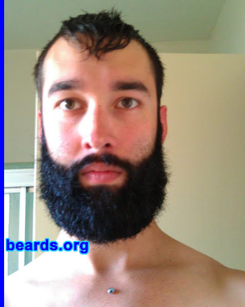 Garrick
Bearded since: May 2011. I am a dedicated, permanent beard grower.

Comments:
I grew my beard because I was in the military for six years and was tired of shaving every day. I wanted to see what my beard would look like if I grew if out because it grows so fast.

How do I feel about my beard? I love having facial hair. Everyone I talk to is a supporter of it and wishes they could grow one like it.
Keywords: full_beard