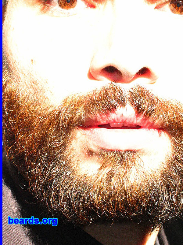 Jorge Vieto
Bearded on and off since 2005.  I am an occasional or seasonal beard grower.

Comments:
I grew my beard because of curiosity at first, then I discovered that I have a red beard and fell in love with it. I sport a beard most of the time now.

How do I feel about my beard?  I love my beard! I can't believe I waited so long to grow one!
Keywords: goatee_mustache