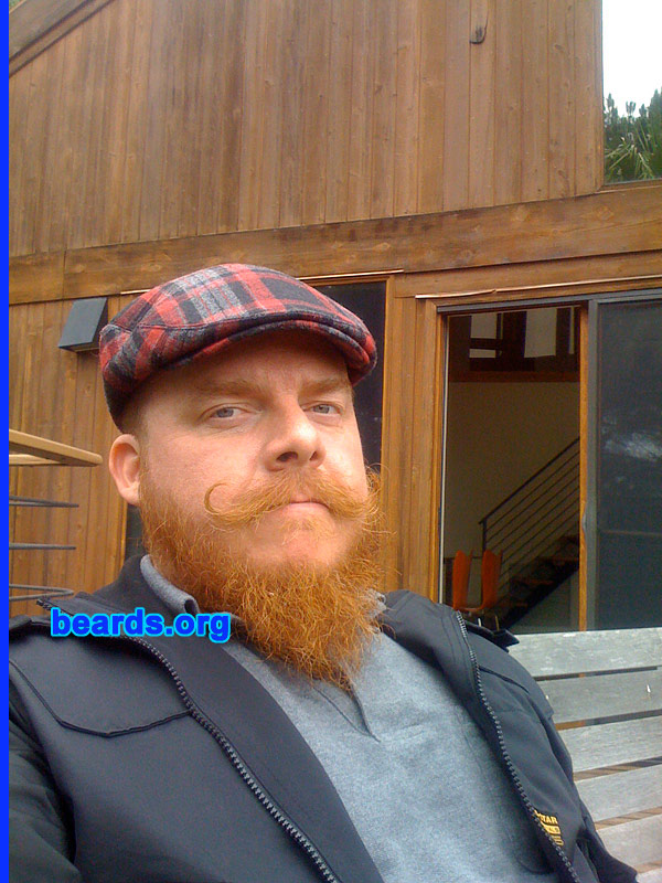 Jay R.
Bearded since: 2004.  I am a dedicated, permanent beard grower.

Comments:
I grew my beard because it helps me think more better. :)

How do I feel about my beard? Rather pleased, though wish I had more follicles. That it's red is grand.
Keywords: full_beard