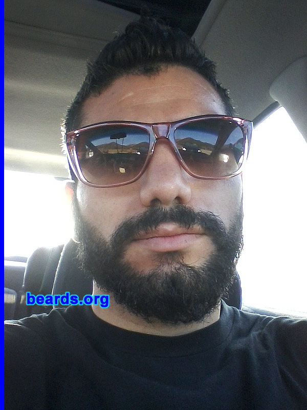 JesÃºs
Bearded since: January 2012. I am an experimental beard grower.

Comments:
I grew my beard because I wanted to see how I look with it. It's kind of funny how I go from being a Mexican to being a Middle Eastern-looking dude with a bit of facial hair.  LOL.

How do I feel about my beard? It's awesome. I love it and my girlfriend loves it, too, maybe even more than me.
Keywords: full_beard