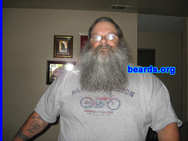 Martin Hanes
Bearded since: 1978.  I am a dedicated, permanent beard grower.

Comments:
I grew my beard because it's me... Always enjoyed a beard.

How do I feel about my beard?  I'm happy with it. This is one year of beard growth from December 1, 20007.
Keywords: full_beard