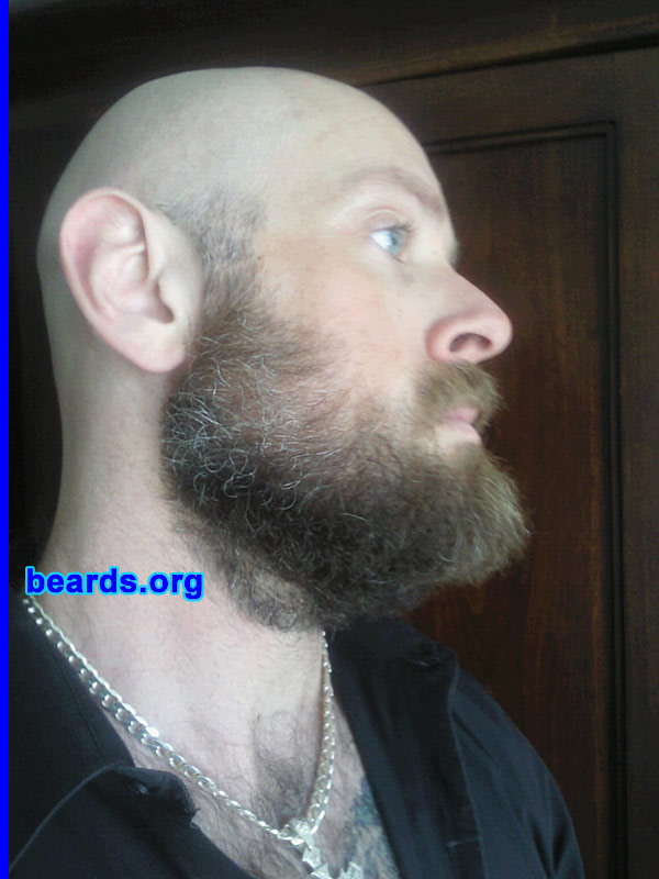 Matt
Bearded since: 1993.  I am a dedicated, permanent beard grower.

Comments:
I've had many different styles which I have received all kinds of attention, mostly good, some negative, but oh well!  Am a permanent beard grower, the longer the better!  I am bummed it's going gray.  Wish it were higher on my face, but love it anyway! A beard represents true manhood!
Keywords: full_beard