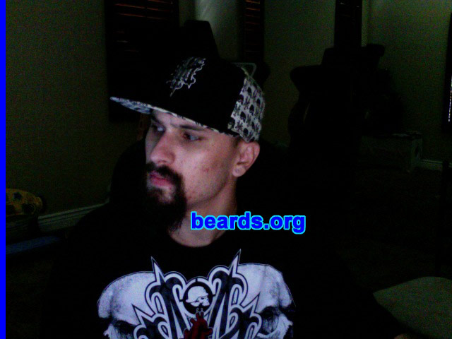 Michael M.
Bearded since: 2008.  I am an experimental beard grower.

Comments:
I grew my beard because I got locked up and the razors they have in jail are ridiculous!!!!

How do I feel about my beard?  It makes me look mean...haha.   Well, that's how my mom and lady feel.
Keywords: goatee_mustache