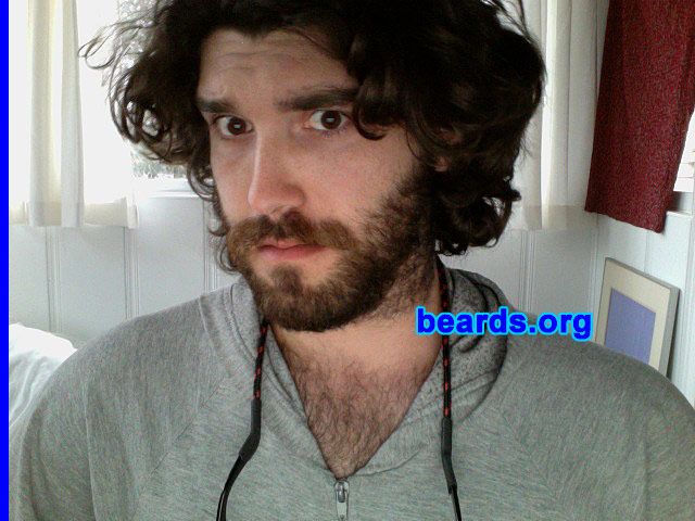 Maxfield
Bearded since: January 2010.  I am an experimental beard grower.

Comments:
I grew my beard because beards are intriguing and filled with mystery. I also have a injury to my back and needed a new hobby as growing my beard does not take heavy lifting and movement. I decided it was the perfect thing to do.

How do I feel about my beard?  I enjoy my own beard, depending on my mood. Sometimes I don't feel like myself, as if I am just hiding behind my beard and that people see the beard but not me. I am sure this is a common feeling among beard growers. But generally speaking, I love my beard.
Keywords: full_beard