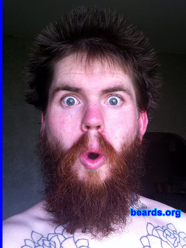 Matt
Bearded since: 2007. I am a dedicated, permanent beard grower.

Comments:
Why do I grow my beard? To stop bullets, I grow a beard of Kevlar.

How do I feel about my beard?  I love my beard, but I do wish it came in a bit fuller on the sides.
Keywords: full_beard