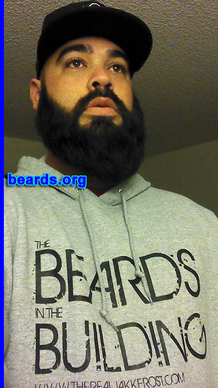 Matt G.
Bearded since: 2012. I am a dedicated, permanent beard grower.

Comments:
Why did I grow my beard? I wanted to begin a timeline of my life. Your beard is like a representation of of your inner health.

How do I feel about my beard? I feel good about my beard so far. There are bad beard days along way. You just need to work through them.
Keywords: full_beard