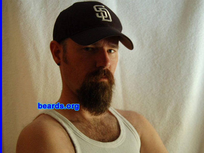 Russell
Bearded since: 1980. I am a dedicated, permanent beard grower.

Comments:
I grew my beard because beards are so male and I wanted to celebrate my masculinity.

How do I feel about my beard? Always looking for ways to make it different.
Keywords: goatee_mustache