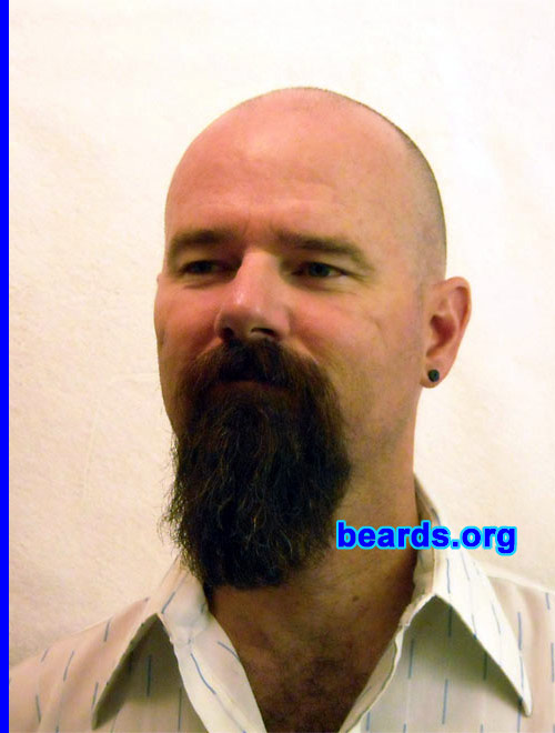 Russell
Bearded since: 1980. I am a dedicated, permanent beard grower.

Comments:
I grew my beard because beards are so male and I wanted to celebrate my masculinity.

How do I feel about my beard? I feel more confident with a beard! I can't see myself without one as I get older. 
Keywords: goatee_mustache