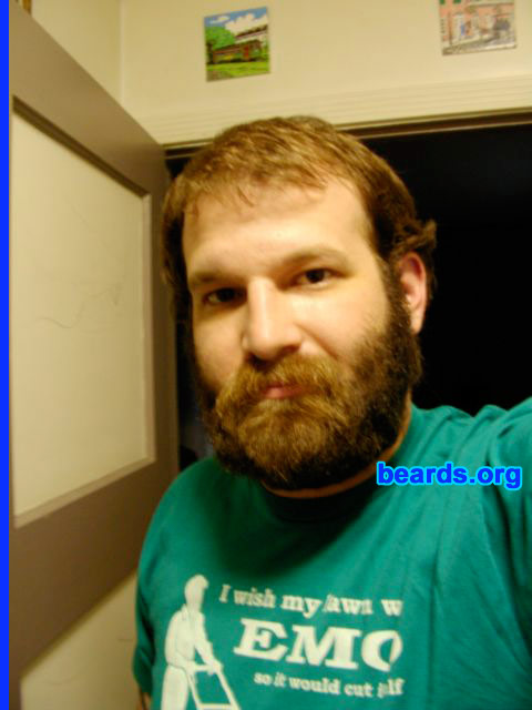 Sam Storicks
Bearded since: 2004. I am a dedicated, permanent beard grower.

Comments:
I grew my beard because I finally got out the Air Force and I could have one. I prefer the way I look with a beard.

How do I feel about my beard? I love my beard. I think it's pretty kick-@ss.
Keywords: full_beard