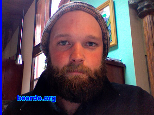 Teague
Bearded since: 2007. I am a dedicated, permanent beard grower.

Comments:
Decided to let it go for a while, longest it has been yet.

How do I feel about my beard? Great.
Keywords: full_beard