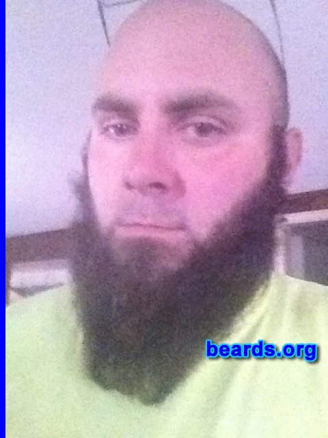 Ben
Bearded since: 2012. I am a dedicated, permanent beard grower.

Comments:
Why did I grow my beard? I never had one. I was six to seven months in and a buddy asked me to be in the wedding. Cool, right? Nope the woman wanted me to shave. So I did so she was happy. Now I'm seven months in again an it's the longest beard I've ever had.

How do I feel about my beard? I love it. I love the way it feels as the wind blows through it.
Keywords: chin_curtain