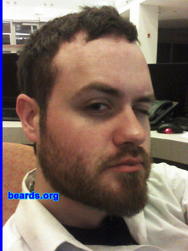 Stephen
Bearded since: 2012. I am a dedicated, permanent beard grower.

Comments:
I grew my beard because my face looks better with a beard and I've always wanted a curly mustache.

How do I feel about my beard? It's getting there.
Keywords: full_beard