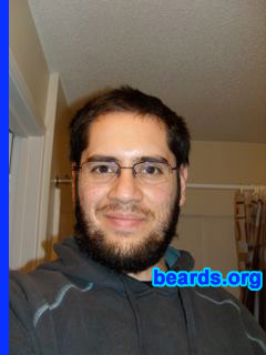 Abel
Bearded since:  2008.  I am an experimental beard grower.

Comments:
I grew my beard because I got tired of shaving.

How do I feel about my beard?  Kinda itchy, but I like it so far.
Keywords: full_beard